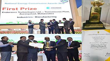 Endurance Technologies Ltd has Won 1st Prize in National Energy Conservation Award-2019