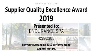 Supplier Quality Excellence Award by General Motors